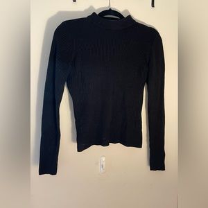 Black Mock Neck Top
